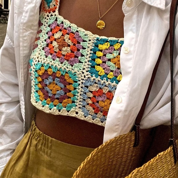 Sincerely Jules Black and Blue Patterned Tank Top - Picture 5 of 5